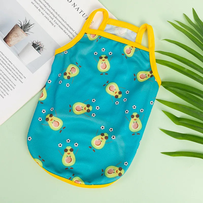 XS-XXL Ultra Thin Dog Cooling Vest Breathable Clothes Pet Clothes for Small Dogs Cute Fruit Print Summer Puppy Cat Cheap T-shirt