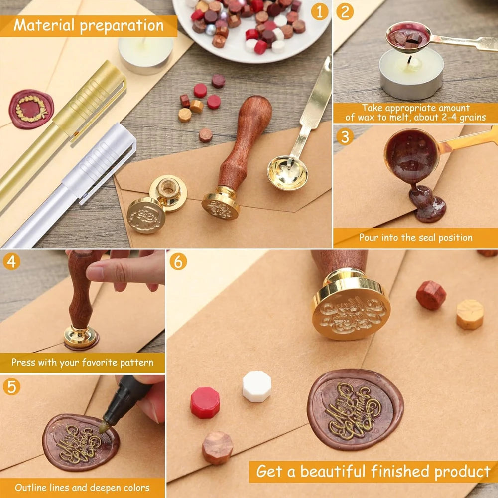 Custom Brass Wax Seal Stamp – Personalized Logo Head in 25–50mm