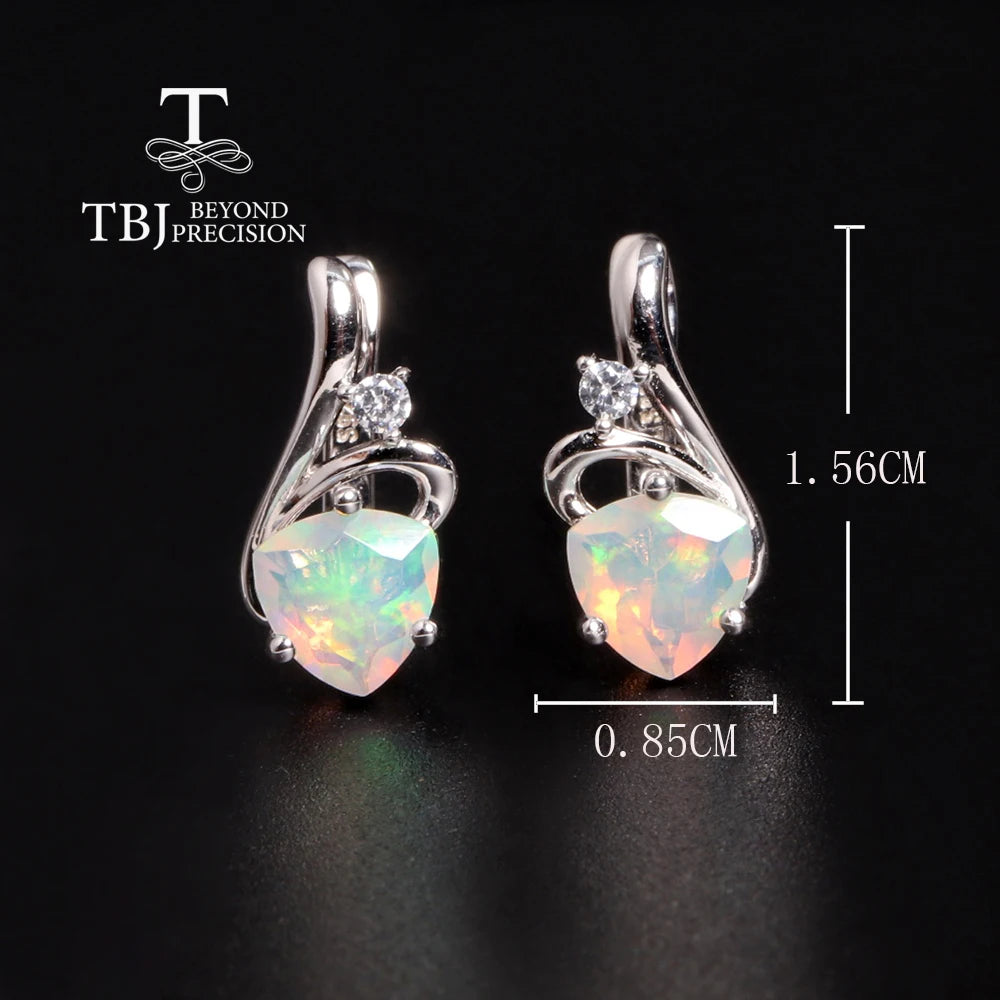 Delicate beautiful October Birthstone Natural Opal Earrings S925 silver fashion jewelry for ladies and girls birthday gifts