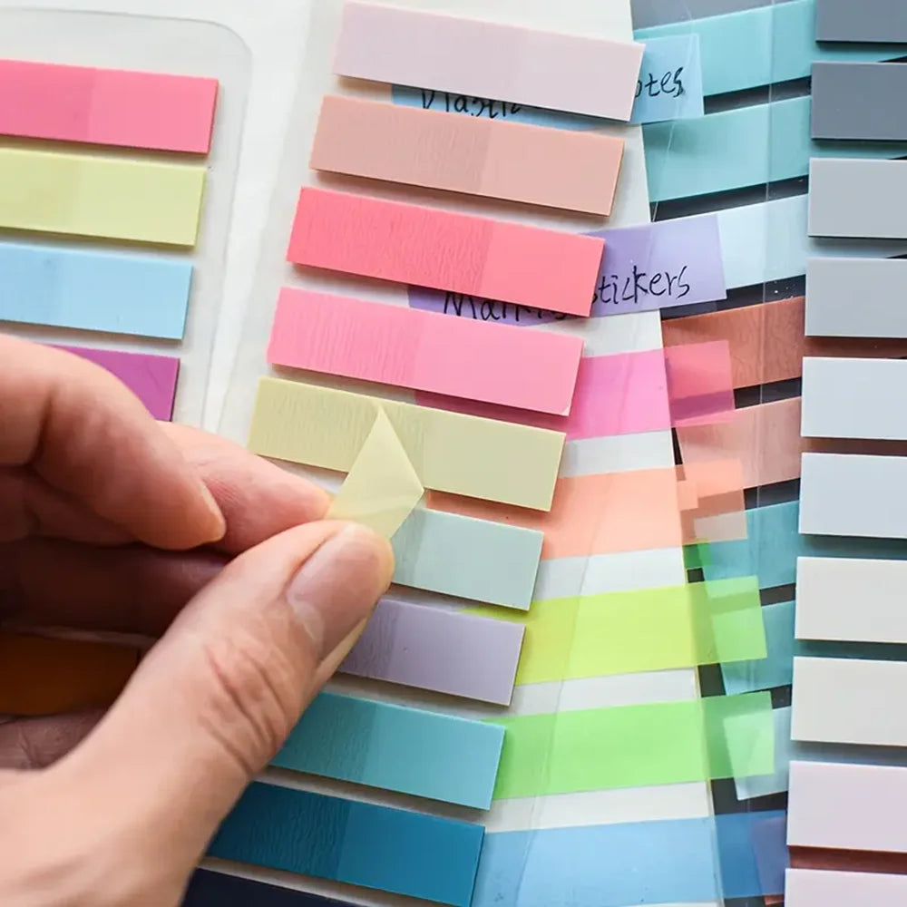 1000/2000 Sheets Stickers Transparent Index Creative Memo Pads Stationery Self-Adhesive Posted It Sticky Note Pads,Random Colors