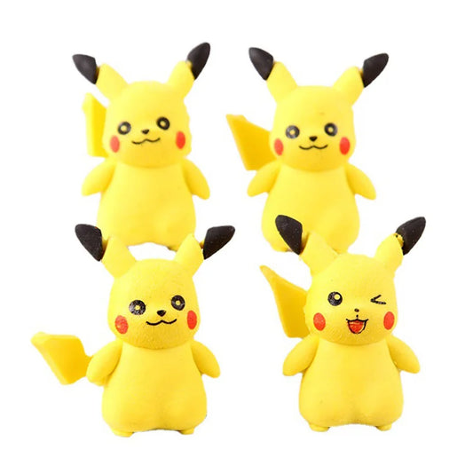 36pcs Pokemon Eraser Cartoon Anime Figure Pikachu Student School Stationery Supplies For Children 3d Erasers Toys Birthday Gift