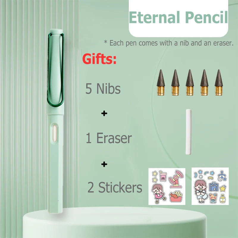 HB Eternal Pencil Mechanical Pencils no need to Sharpen Easy to Wipe Cute DIY Kawaii Korean Stationery School Supplies for Child