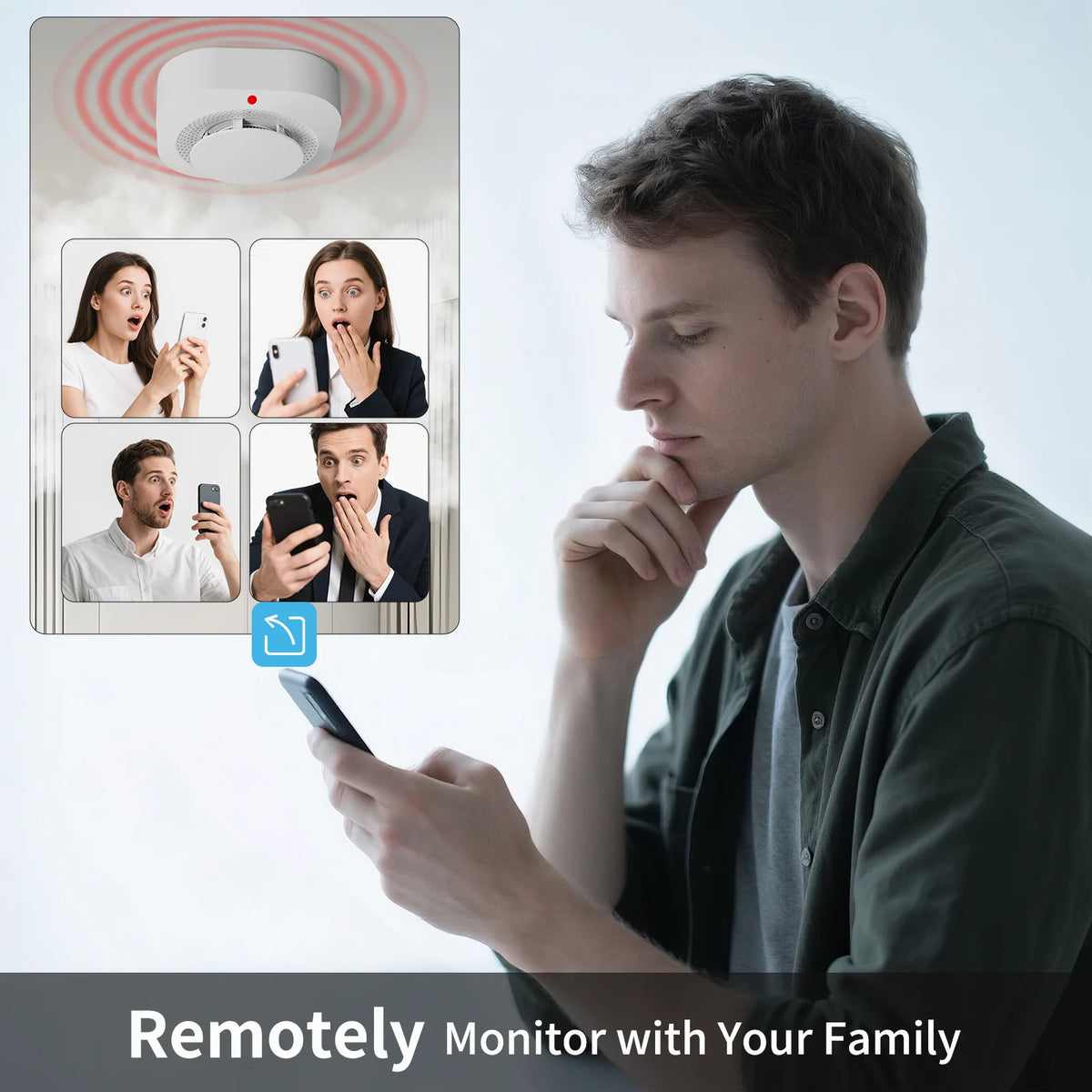 Tuya WiFi Smoke Detector 90dB Sound Alarm App Push Notifications Sensor For Home Industrial  Hotel Security