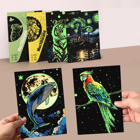 4 pcs A5 light scratch drawings, adult colorful scratch paper, student creative toy scratch drawings