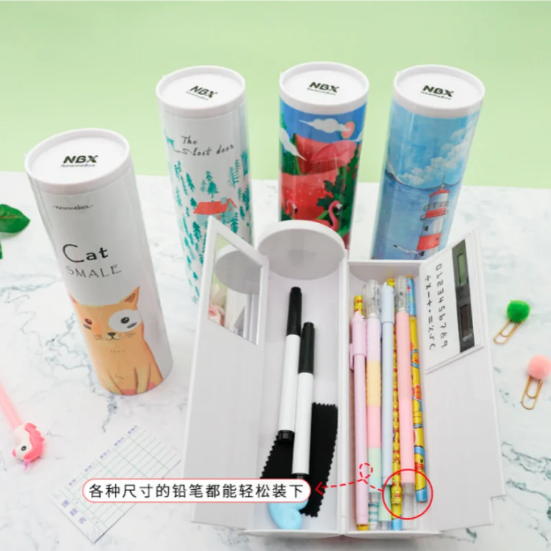 Pencil-box Multi-functional Pencil Case Plastic Double-layer Creative Pencil-box for children  Writing case
