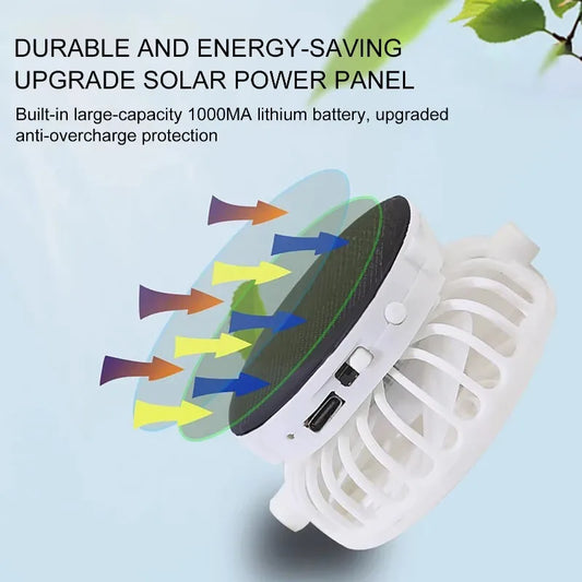 Solar Powered Cap with Fan Summer Breathable Mesh Sun Protection Outdoor Baseball Hat for Men USB Rechargeable Cooling Headwear
