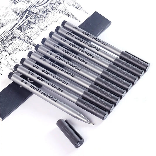 Waterproof Single Art Markers Brush Pen Office Student School Painting Line Drawing Black Fine Sketch Hook Line Pen Art Supplies