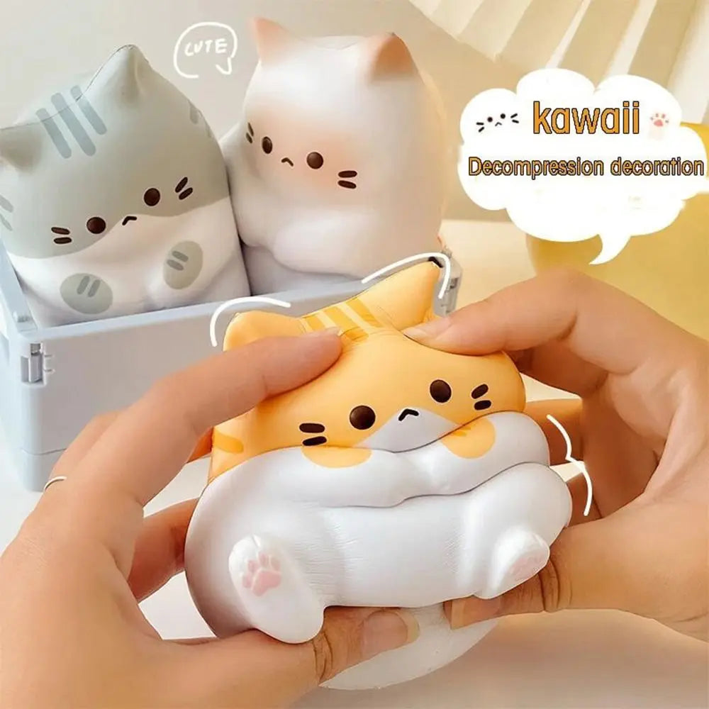 Cat Stress Relief Squishy Toy PU Slow Rising Squeeze Toys Antistress Ball Cartoon Table Ornaments Squishy Stress Reliever Toys