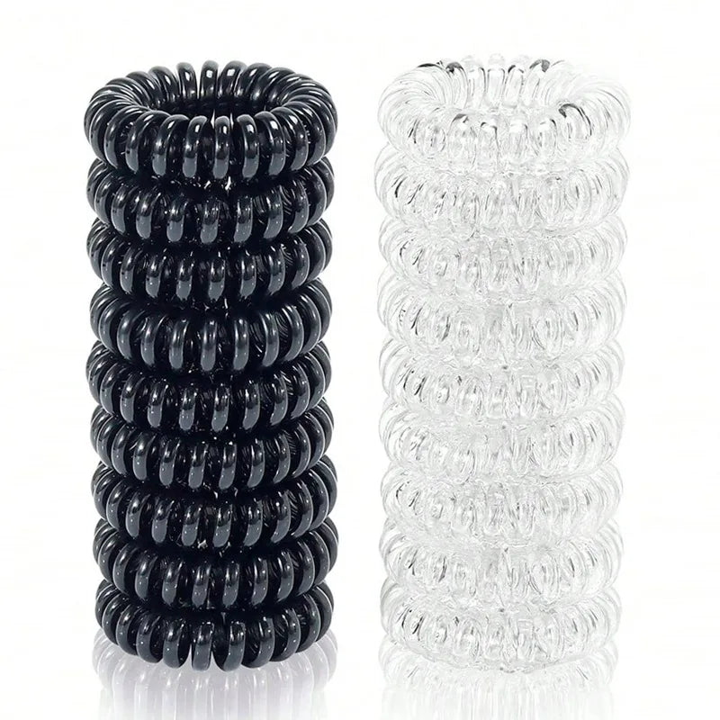 18pcs Telephone Wire Hair Bands Small Korean Large Autumn And Winter Thickened Without Trace Female Children Durable Tie Hair