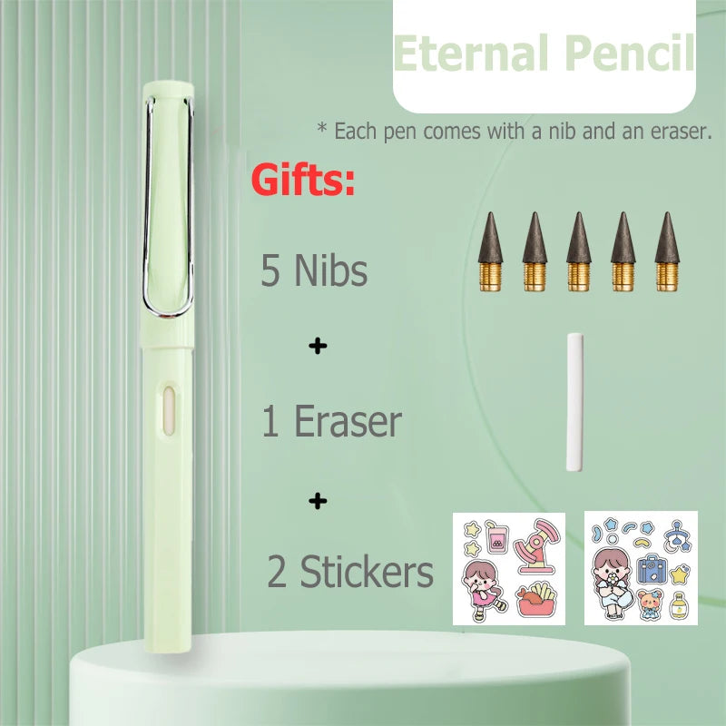 HB Eternal Pencil Mechanical Pencils no need to Sharpen Easy to Wipe Cute DIY Kawaii Korean Stationery School Supplies for Child