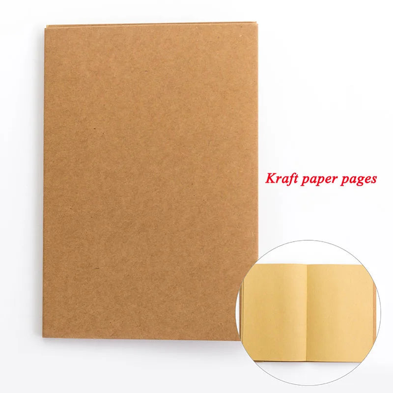 New Arrival White/Kraft Paper Inner Page Notebook Art Students Sketch Book Office Memo Children Graffiti School Stationery