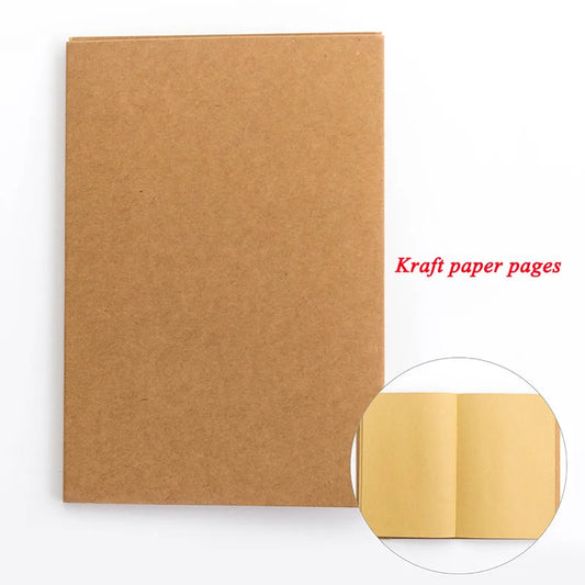 New Arrival White/Kraft Paper Inner Page Notebook Art Students Sketch Book Office Memo Children Graffiti School Stationery