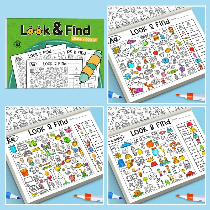 Kids Hidden Object Coloring Book Interactive Educational Matching Game Kids Early Learning Activities Enhance Visual Perception