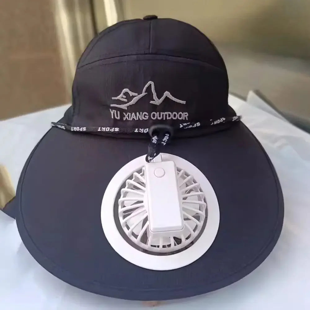 cap with fan Summer USB Charging Cooling Fan Baseball Cap Outdoor Golf Sunscreen 2 Speed Adjustable Peaked Hat Hiking cap fan