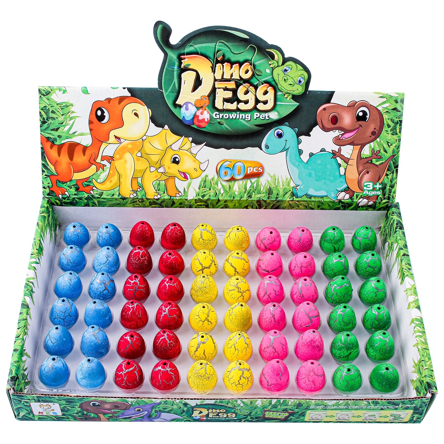 Sunpao 60pcs Magic Dinosaur Eggs Hatching in Water Growing Dinosaur Egg Animal Breeding Educational Toys for Children Kids Gifts