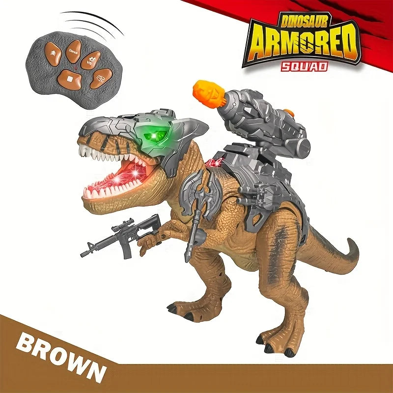 Simulated Alloy Dinosaur Toy, RC T-Rex, Runs & Roars, Built-in Sound Effects, Birthday Gift for Kids 3+, With Remote, Batteries