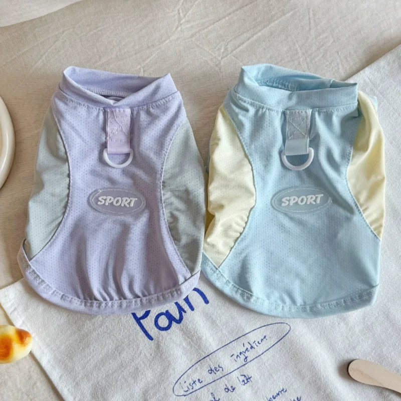 Summer Cooling Vest Thin Pet Dog Clothes Breathable Mesh Dog T Shirt Chihuahua Bichon Dog Clothing Cat Vests Puppy Undershirts
