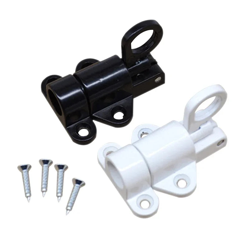 1/2/4Pcs Aluminum Alloy Spring Door Bolt Latch Home Window Gate Security Pull Ring Spring Bounce Door Bolt Automatic Latch Lock