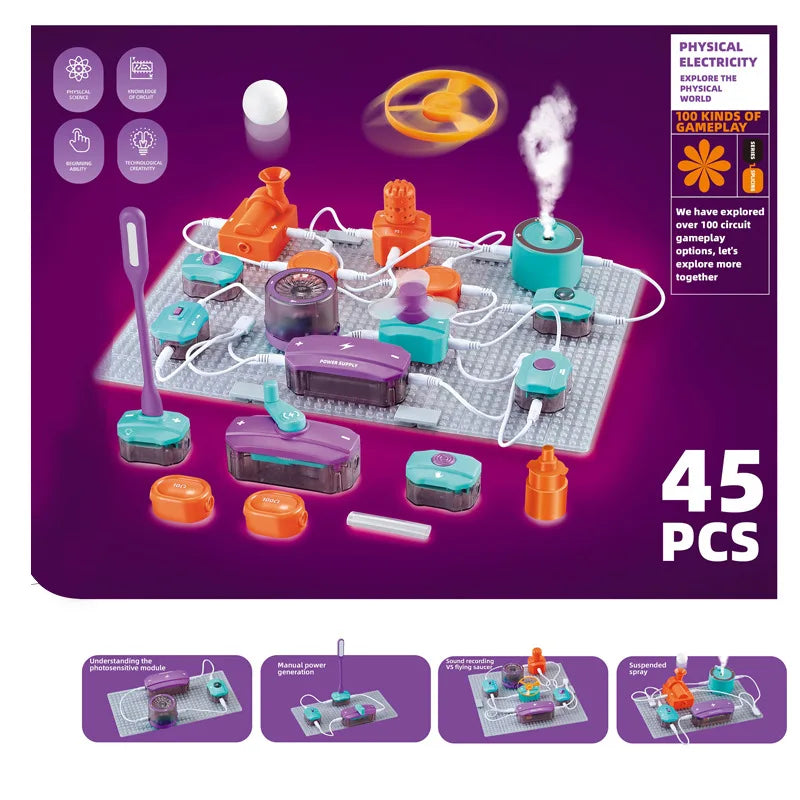 STEM Science Experiment Set for Kids - Electronic Building Blocks Physics Circuit Experiment Toys for Education And Learning