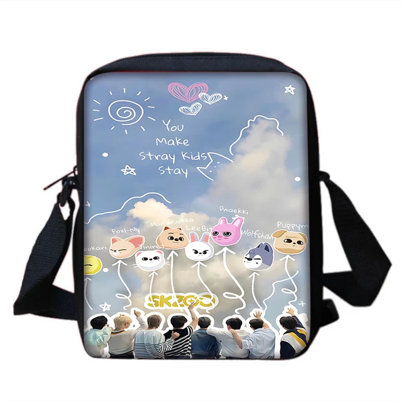 Child School S-Skzoo-o k-Kpop Stray Kids Backpack With Shoulder Bag Pencil Bags School Bags for Boys Girls Best Gift