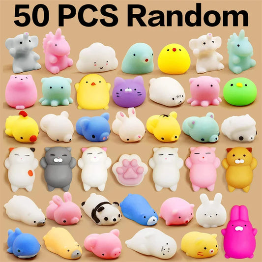 50-5PCS Mochi Squishies Kawaii Anima Squishy Toys For Antistress Ball Squeeze Party Favors Stress Relief Toys For Birthday