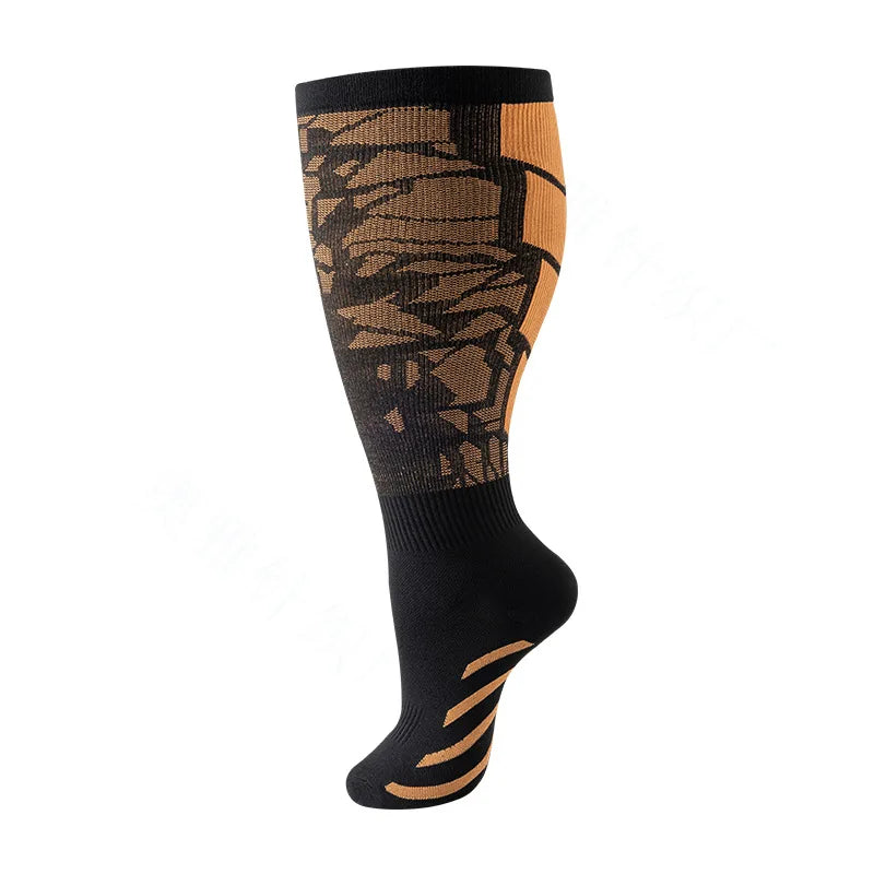 2XL-4XL Plus Size Compression Socks for Women Men 20-30 mmHg Wide Calf Extra Large Knee High Flight Sock for Circulation Support