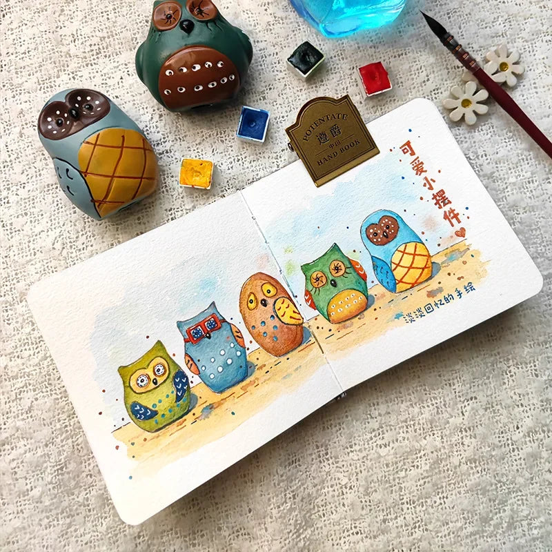 POTENTATE 100% Cotton Square Watercolor Book 300g Organ Book Watercolor Journal Drawing Book Hand Notebook Sketch Pad Book