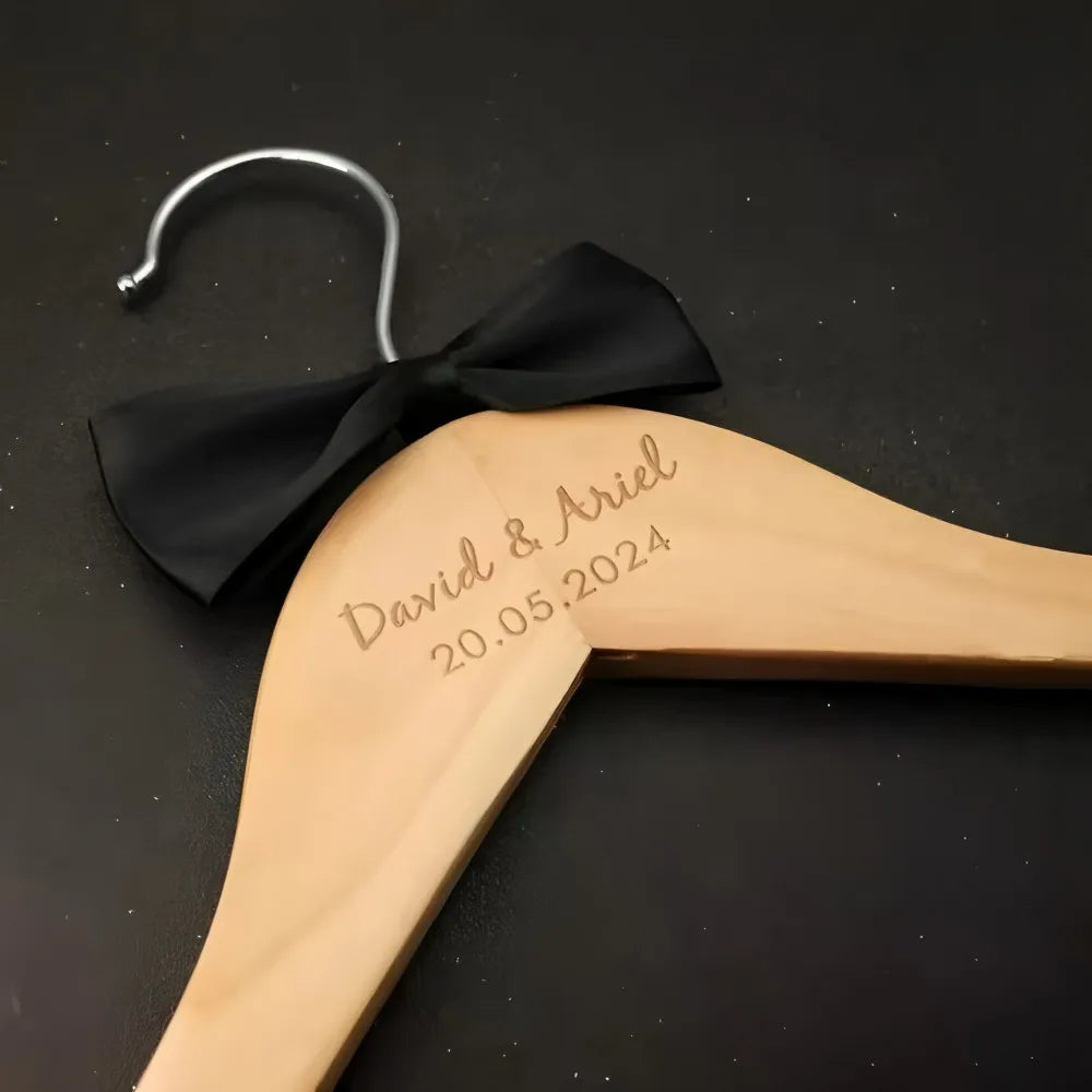 Custom Wedding Dress Hanger Personalized Wedding Hanger Personalised Bridal Hanger Engraved Names and Date Bridal Shower Gifts
