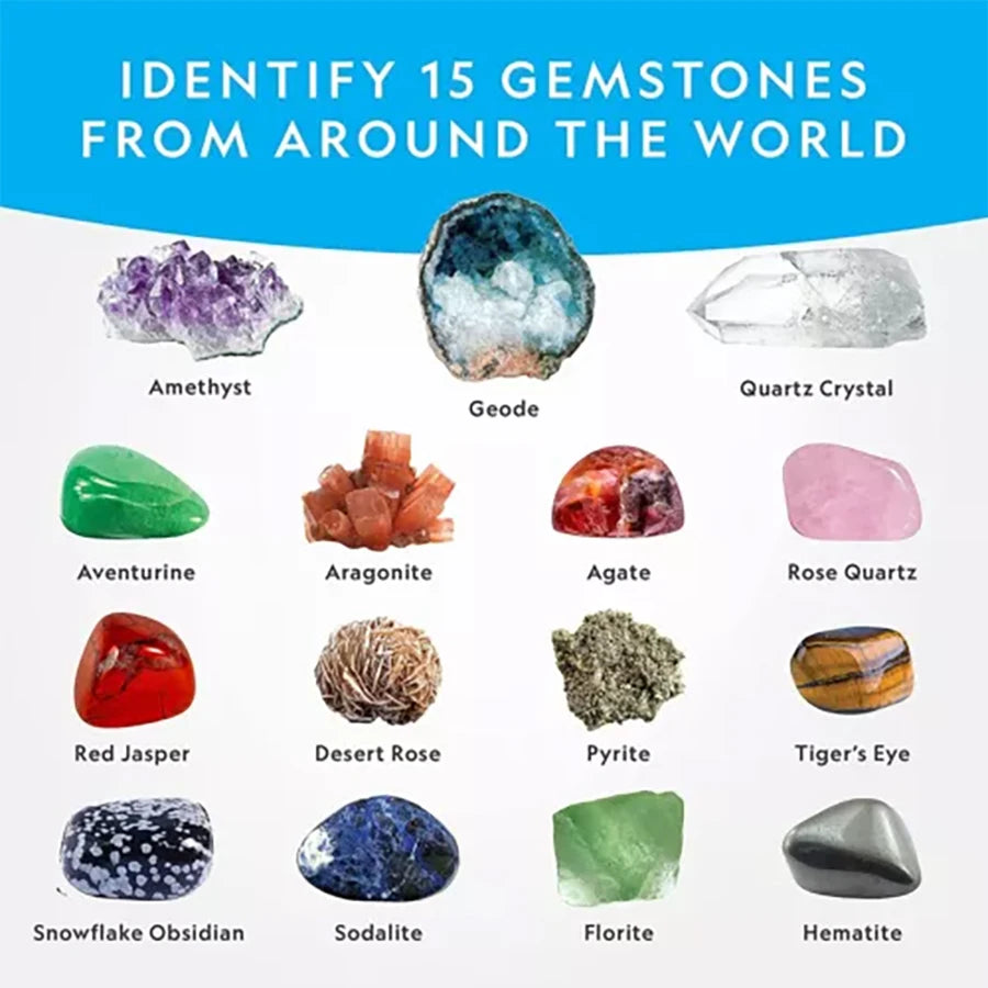 Gemstone Dig Kit Kids STEM Educational Science Toy Crystal Mining Excavation Set Boys Girls Birthday Gift