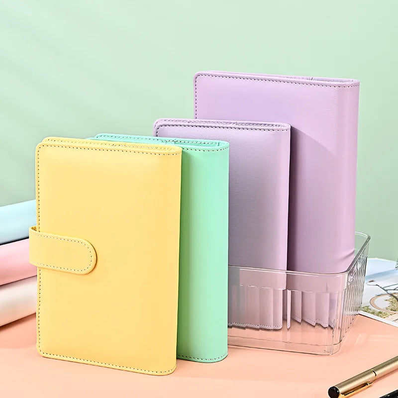 A6/A5 Macaroon 18 Colors  PU Leather DIY Binder Photocards Collect Book Diary Agenda Planner Cover Album Stationery