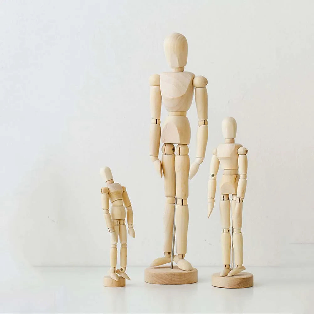 4.5 5.5 8 Inch Polished Male Mannequin Human Movable Limbs Art Models Wooden Toy Drawing Sketch Supplies Home Decor