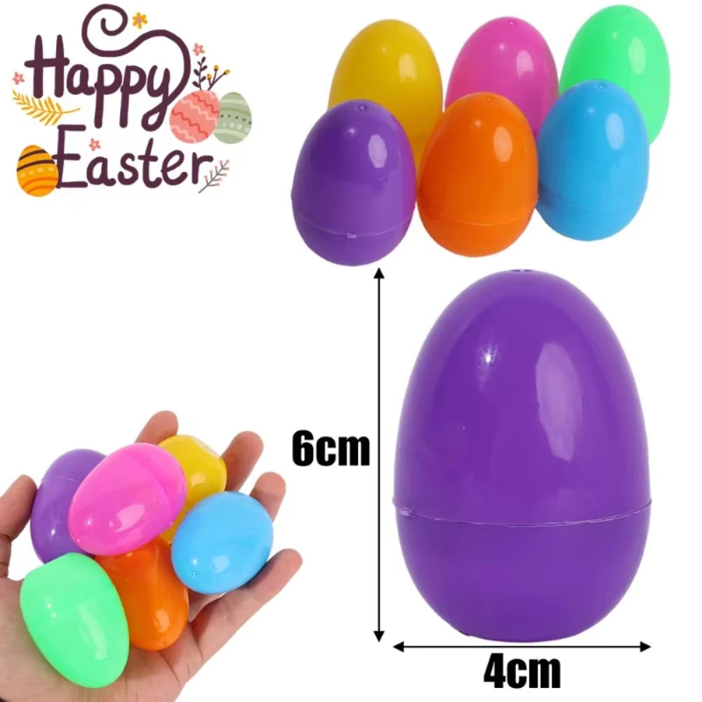Fillable Easter Eggs Opening Empty Plastic Egg Toys Colorful Candies Gift Packaging Boxes Easter Party Home Decorations