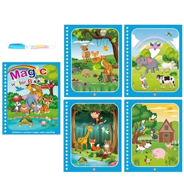 Kids Montessori Toys Reusable Coloring Book Magic Water Drawing Book Painting Drawing Toys Sensory Early Education Toys for Kids