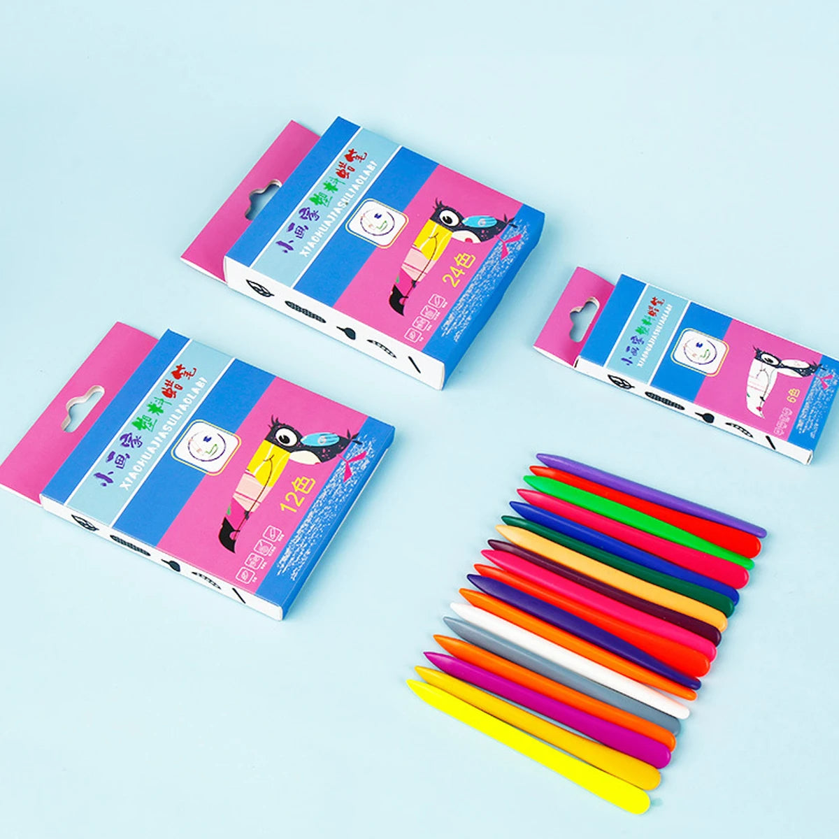 6/12/24/36 Colors  Non-Dirty Hands Plastic Crayon Erasable Painting Tools Triangular Children Wax Pencil Graffiti Oil Stick
