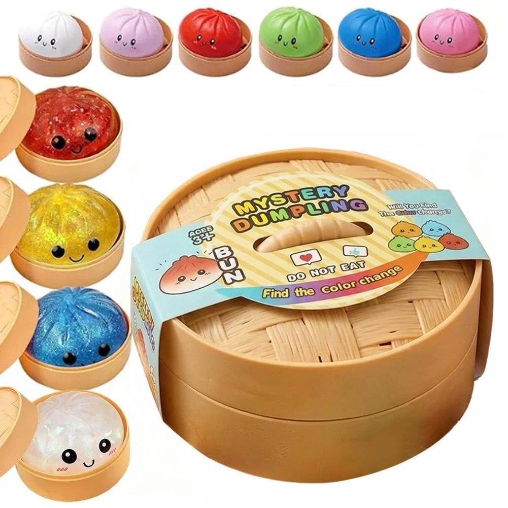Glitter Dumpling Mystery Box: 10 Colors Random Stress Balls, Aesthetic Desktop Sensory Toy, Creative Office Fidget Gift