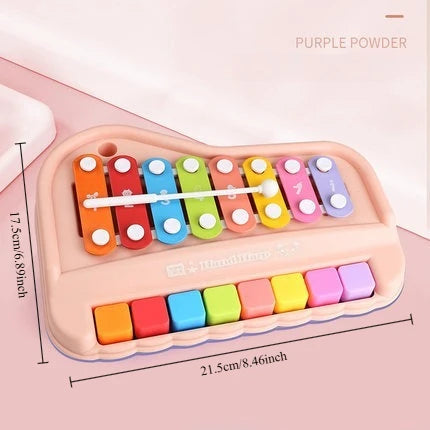 8-Note Xylophone Piano 2-in-1 Early Educational Musical Toy with Mallets for Baby Toddlers Montessori Learning Instrument Girls