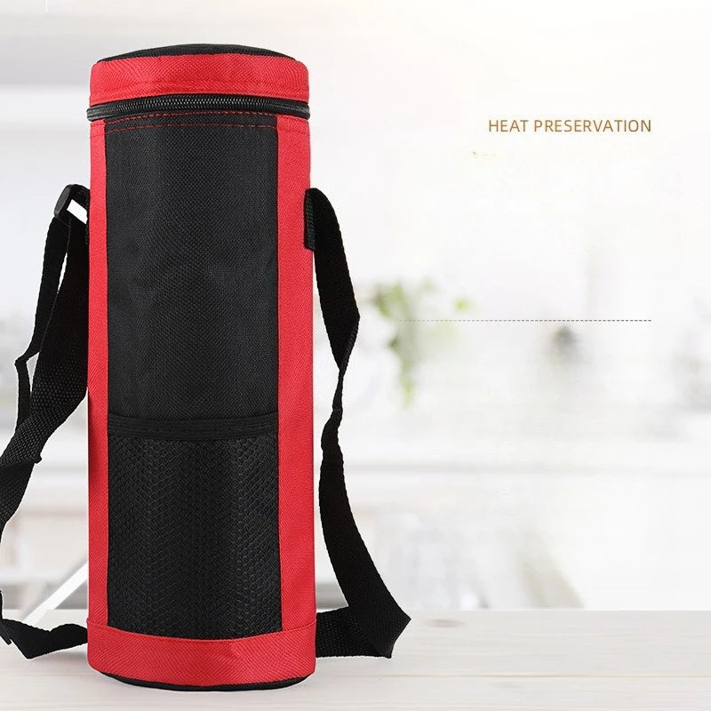 1.5L Portable Drink Bag Waterproof Oxford Cloth Circular Insulated Bottle Hot &Cold Bags for Summer Camping Picnic Cooling Bag