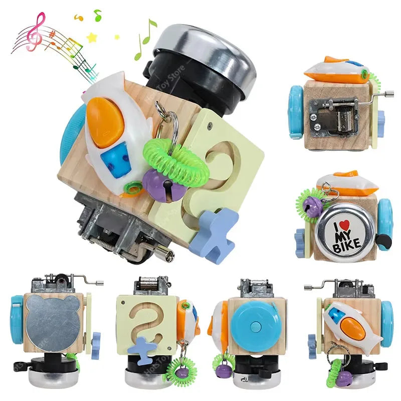 8 Styles Montessori Kids Busy Cube Board Educational Toy Children Hand Grasping Ability Training Lock Learning Toys Toddler Gift