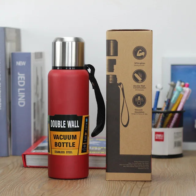 High Quality Large Capacity Stainless Steel Thermos Portable Vacuum Flask Insulated Tumbler with Rope Thermo Bottle 500/750ml