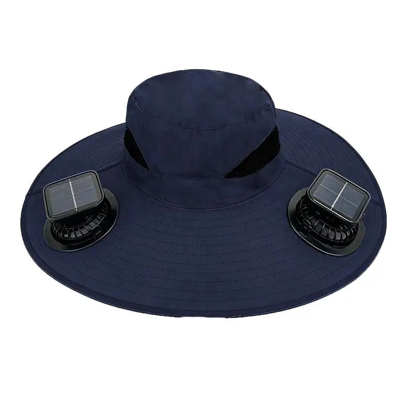 【SE】Solar Powered Sun Hat Cooling Fan UV Protection Outdoor Hiking Fishing Camping Summer Travel Bucket Hat Sun Protection Hat