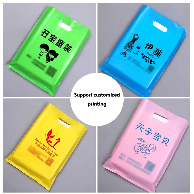 50pcs Custom Shopping Bags Reusable Party Gift Bags Corporate Promotion Event Promotional Packaging Bags with Logo Printing