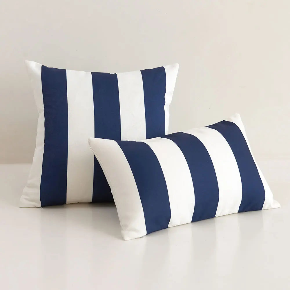 Outdoor Waterproof Pillow Cover Summer Striped Decorative Cushion Cover for Couch Sofa Living Room Funda Cojin 45x45 30x50