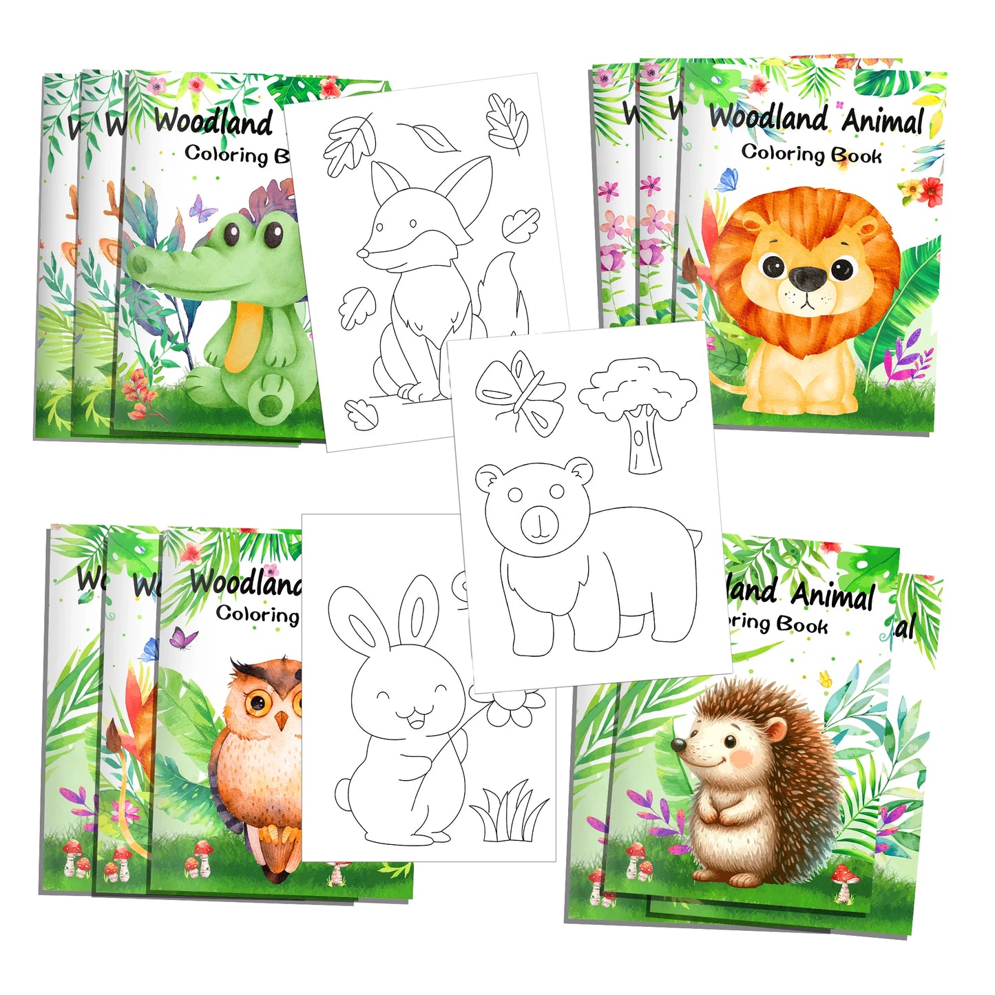 16pcs Cartoon Jungle Animals Graffiti Painting Book Kids Coloring Picture Books Kids Birthday Party Gifts Drawing Notebook