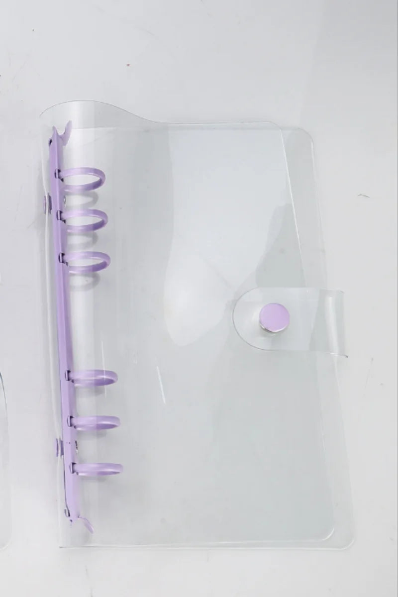 A5 A6 A7 B5 A4 Transparent Double Button Loose Leaf Binder Notebook Cover Note Book Journal Planner Office Stationery Supplies