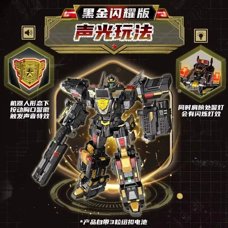 MiniForce Super Cops JUSTICE TITAN Black Limited 5 in 1 Combine Transformation Robot Mini Force Deformation Action Figure Toys