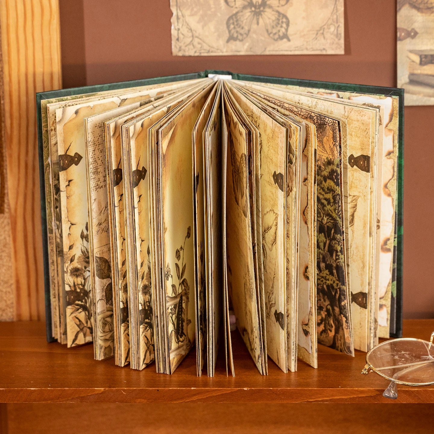 Mr.Paper 1 Book Vintage Style Notebook Set Gold Foil Writing Pad For Journaling Note Taking Retro Stationery Paper Sheets