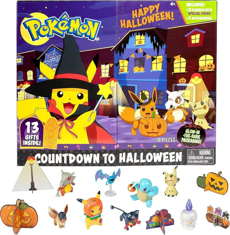 Pokémon Halloween Countdown Advent Calendar – 13 Gifts with 8 Figures