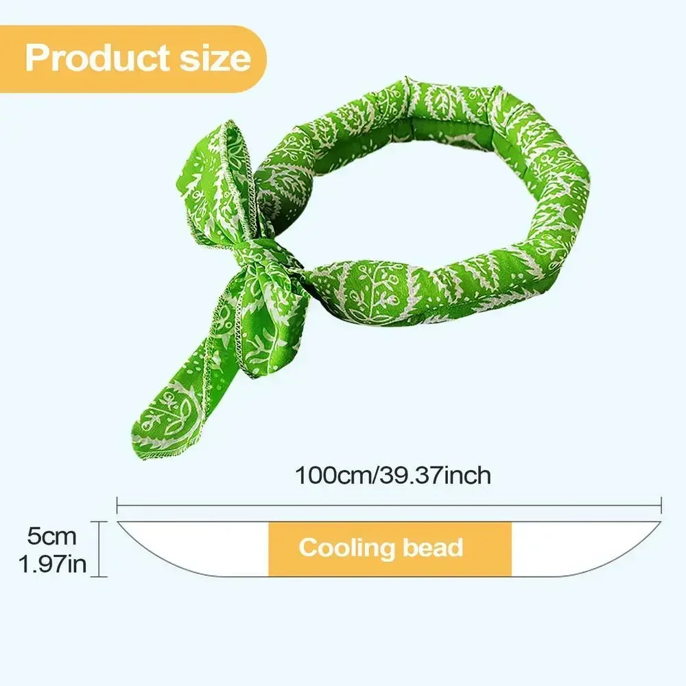 1-20PCS Summer Pet Cooling Scarf for Cats Dogs Ice Collar Cartoon Design Breathable Heat Relief Outdoor Travel Accessory