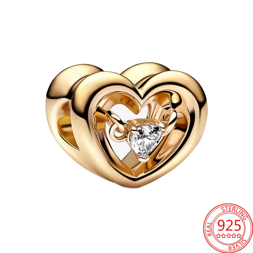 Nostalgic 925 Silver Red Dumbbells&Pink Motorcycles&Natural Pearl Shells&Hearts&Frosted Mura Charm Fit DIY Bracelet Jewelry