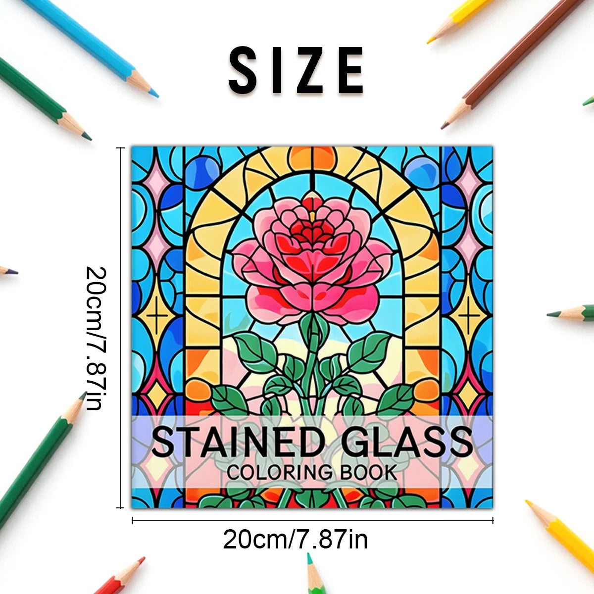 Coloring Book For Adults - Vibrant Flower Designs Reflecting on Glass, Creative and Relaxing Color Doodle Fill Book